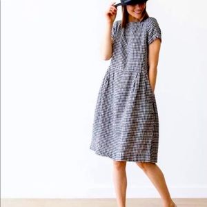 FLAX Flax Black White Check Dress Minimalist
